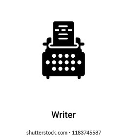 Writer icon vector isolated on white background, logo concept of Writer sign on transparent background, filled black symbol