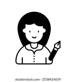 writer icon with white background vector stock illustration