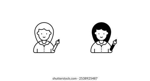 writer icon with white background vector stock illustration