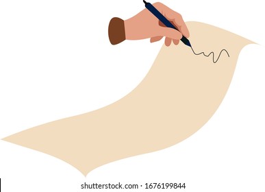 Writer, illustration, vector on white background.