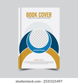 With writer image, corporate and creative simple book cover design template