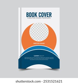 With writer image, unique and professional book cover design template