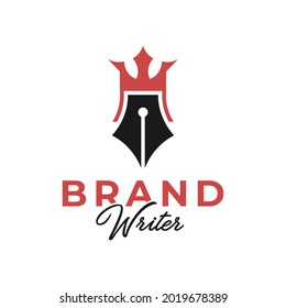 writer king illustration logo design