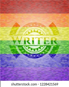 Writer lgbt colors emblem 