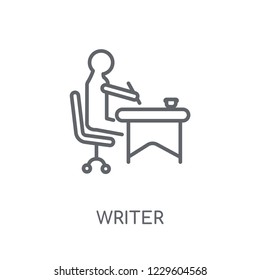 Writer linear icon. Modern outline Writer logo concept on white background from Professions collection. Suitable for use on web apps, mobile apps and print media.