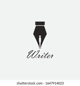 Writer logo, icon. Vector illustration.