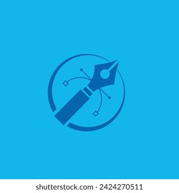 diseño vectorial de lápiz de logotipo de escritor