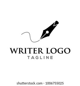 Writer logo template design illustration.