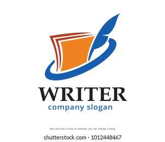 Writer Logo Template Design Vector, Emblem, Design Concept, Creative Symbol, Icon