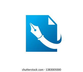 Writer Logo Template, Icon, Symbol