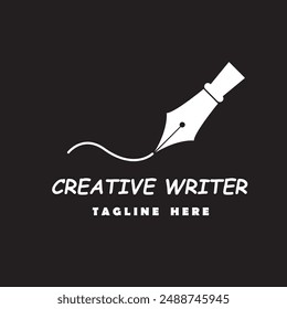 writer logo vector design style template