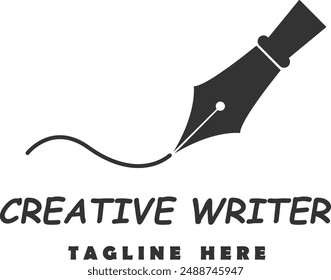 writer logo vector design style template