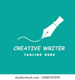 writer logo vector design style template