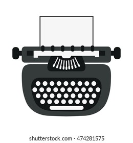 writer machine vintage old message icon. Flat and isolated design. Vector illustration