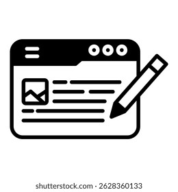 Writer mixed glyph icon. Simple vector icon design in glyph style. Editable vector format