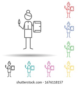 Writer multi color set icon. Simple thin line, outline vector of hobbie icons for ui and ux, website or mobile application