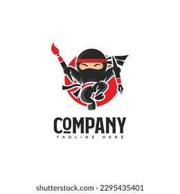 Writer ninja vector logo design