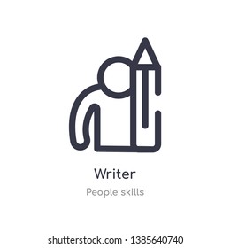 writer outline icon. isolated line vector illustration from people skills collection. editable thin stroke writer icon on white background