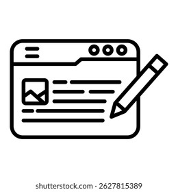 Writer outline icon. Simple vector icon design in outline style. Editable vector format