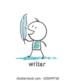 escritor con una ilustración de lápiz