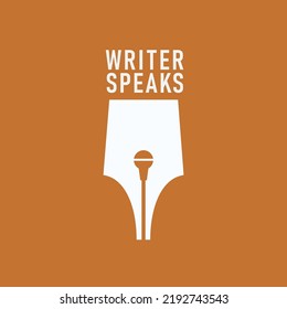 Writer pen logo for book writers' workshops, author meetings and publishers.