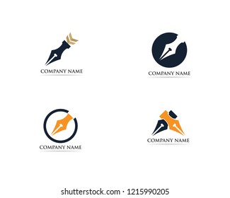 Writer pen Logo template Vector illustration
