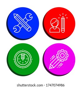 writer simple icons set. Contains such icons as Pencil, can be used for web, mobile and logo