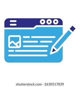 Writer solid dual color icon. Simple vector icon design in solid color style. Editable vector format