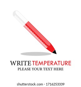 writer temperature logo design template illustration. there are thermometer. this is good for medical, education, factory etc