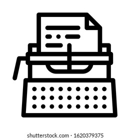 Writer Typewriter Icon Vector. Outline Writer Typewriter Sign. Isolated Contour Symbol Illustration