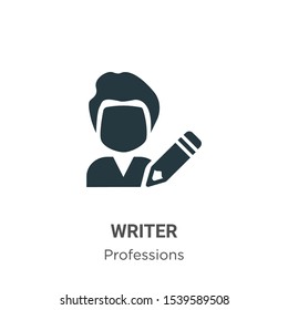 Writer vector icon on white background. Flat vector writer icon symbol sign from modern professions collection for mobile concept and web apps design.