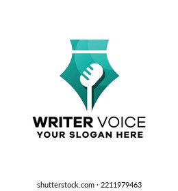 Writer Voice Gradient Logo Template