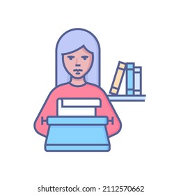 Escritor en el trabajo - icono de diseño de línea de color moderno