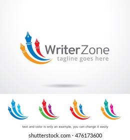Writer Zone Logo Template Design Vector