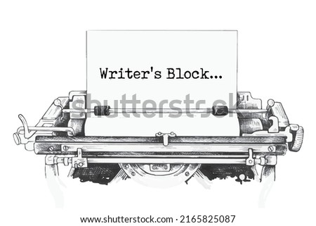 Writers Block typed words on a Vintage Typewriter