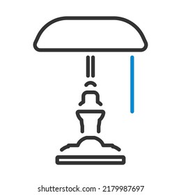 Writer's Lamp Icon. Editable Bold Outline With Color Fill Design. Vector Illustration.