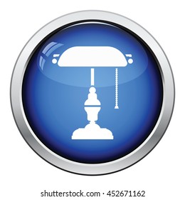 Writer's lamp icon. Glossy button design. Vector illustration.