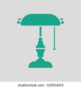 Writer's lamp icon. Gray background with green. Vector illustration.
