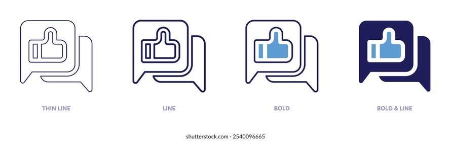Writes like icon in 4 different styles. Thin Line, Line, Bold, and Bold Line. Duotone style. Editable stroke.
