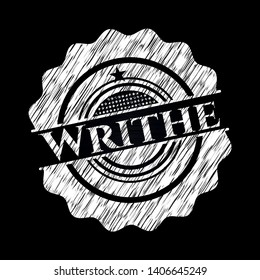 Writhe chalk emblem. Vector Illustration. Detailed.
