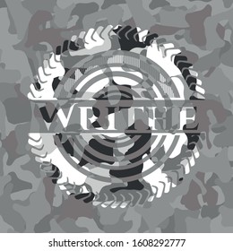 Writhe on grey camouflage texture