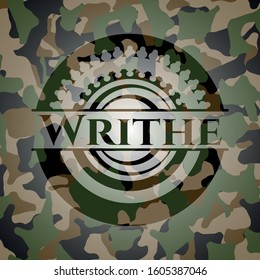 Writhe written on a camouflage texture. Vector Illustration. Detailed.