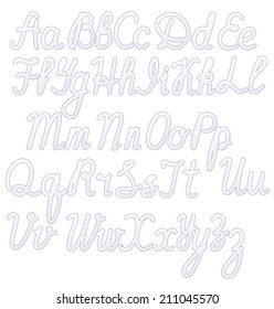 Writing alphabet white