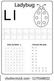 Writing A-Z, Alphabet, Exercises Game For Kids. Writing Letter L