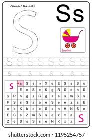 Writing A-Z, alphabet, exercises game for kids. Writing letter