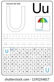 Writing A-Z, alphabet, exercises game for kids. Writing letter