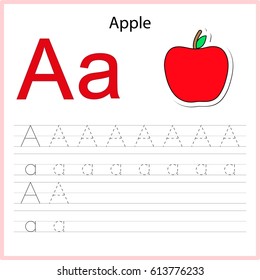 Writing Az Alphabet Exercises Game Kids Stock Vector (Royalty Free ...