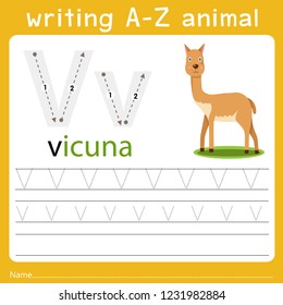 writing a-z animal v
