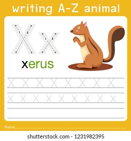 Writing A-z Animal X