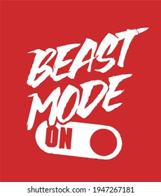 writing beast mode on with a red background